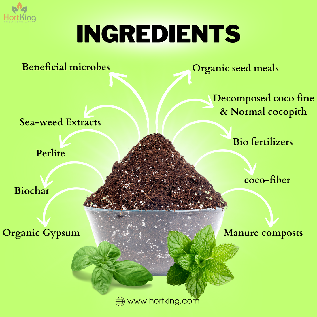 Princess Mix for Leafy Greens & Herbs | HortKing Organic Living Soil