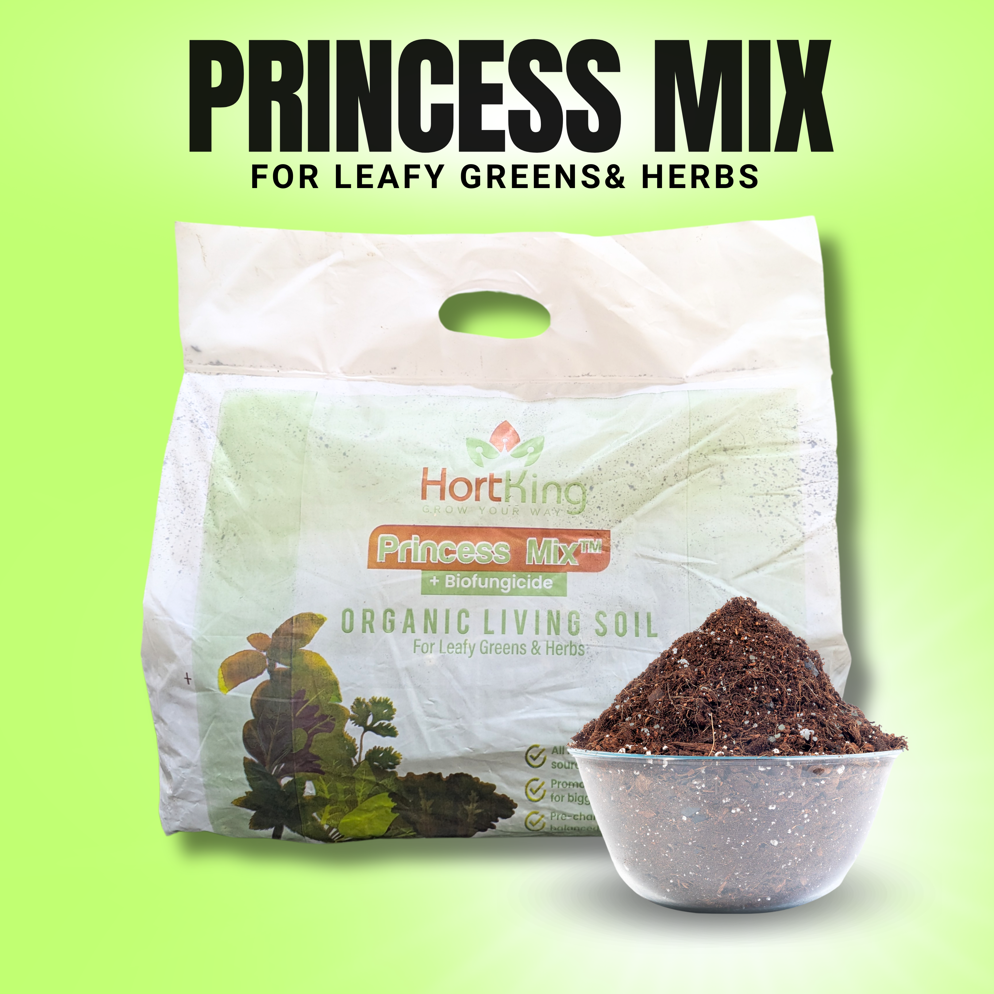 Princess Mix for Leafy Greens & Herbs | HortKing Organic Living Soil