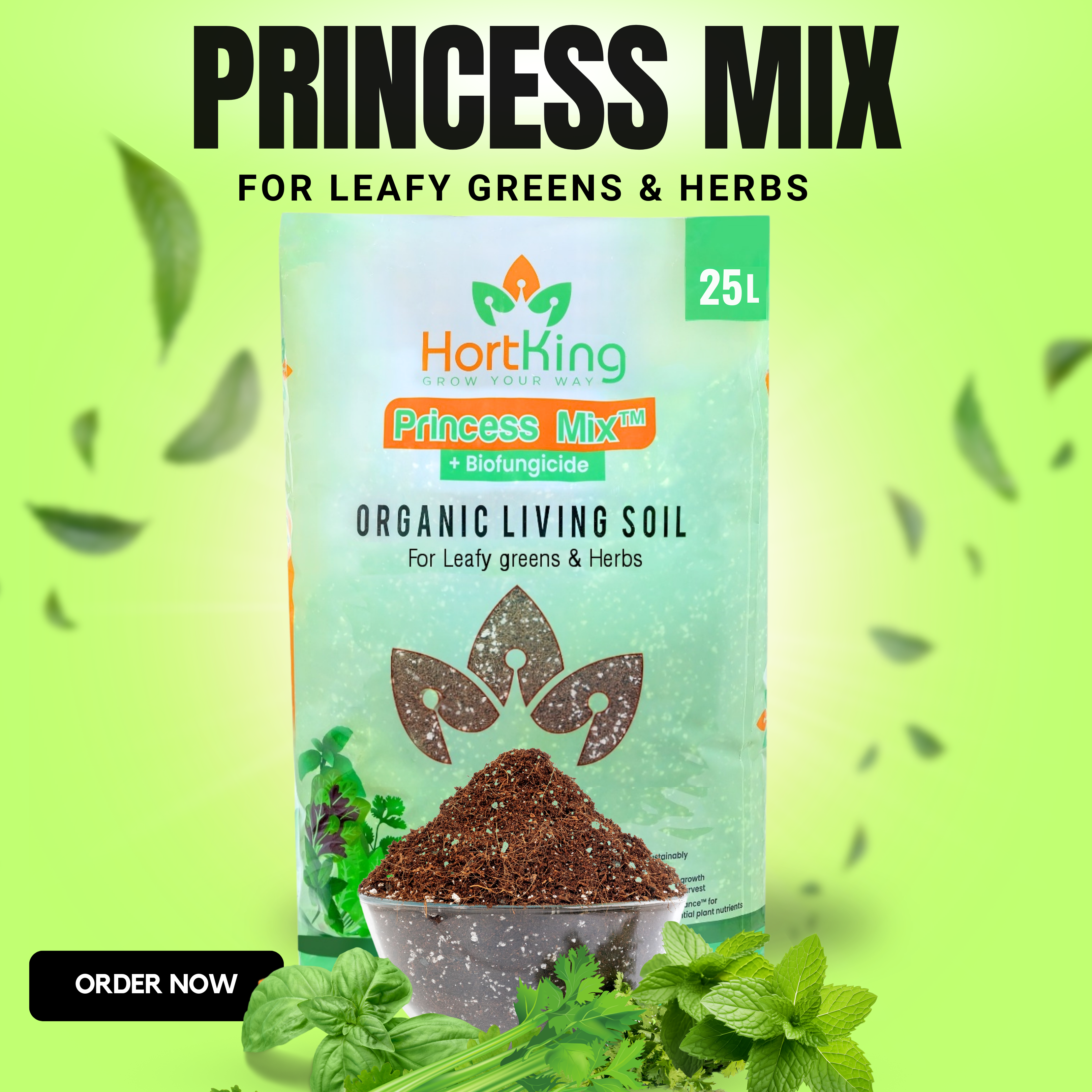 Princess Mix for Leafy Greens & Herbs | HortKing Organic Living Soil