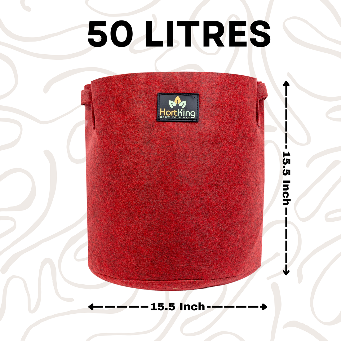 15.5x15.5 Inch | 50 Litres Geo Fabric Grow Bag