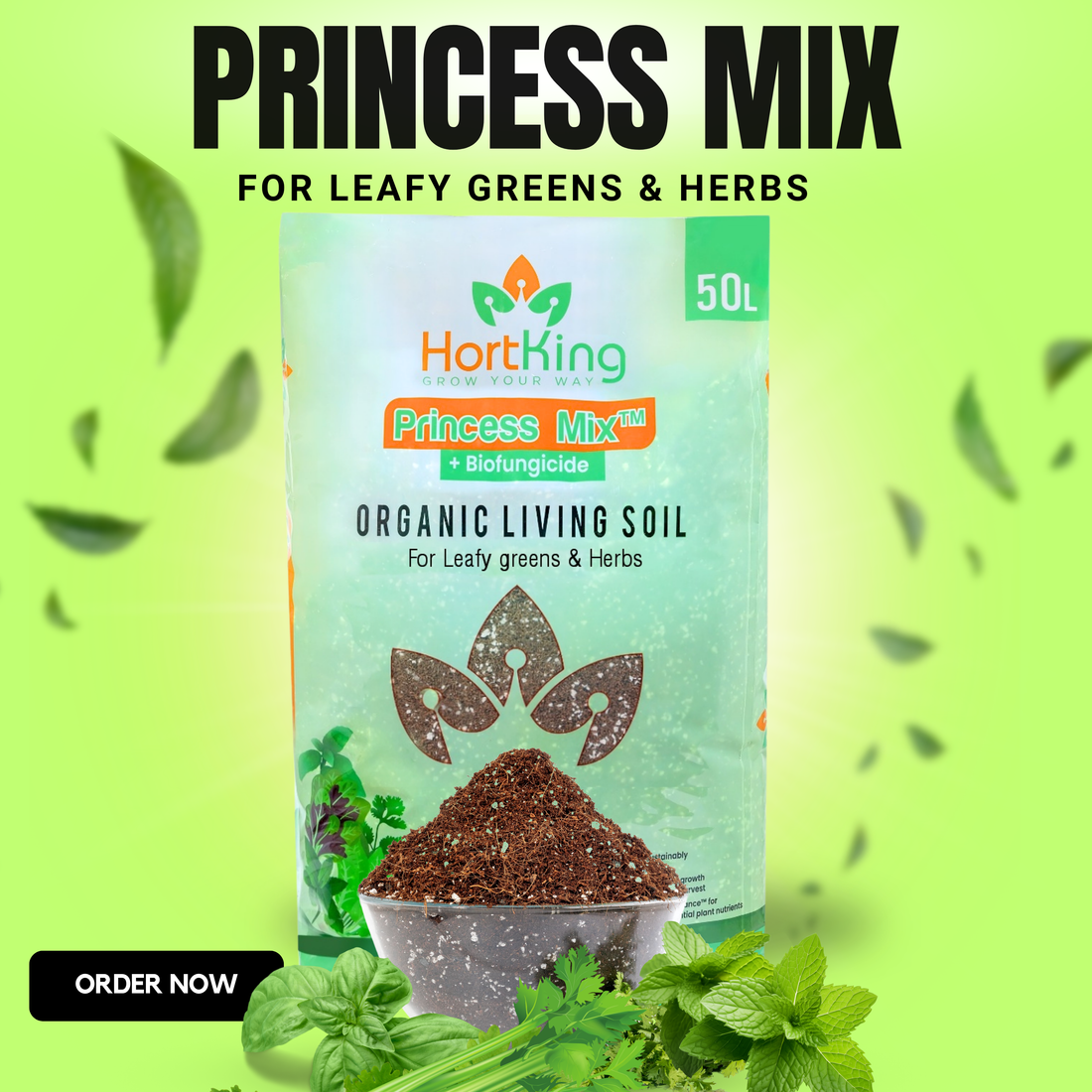 Princess Mix for Leafy Greens & Herbs | HortKing Organic Living Soil